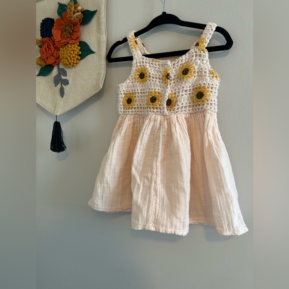 Zara Floral Crochet Dress 9/12M - Picture 3 of 3